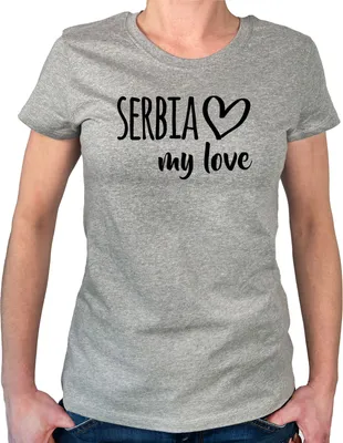 Produktbild von Huuraa Damen T-Shirt Serbia my love S Sport Grey Bio Baumwolle Fairtrade Damenshirt Geschenkidee