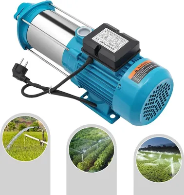Image de Pompe de jardin pour station d'eau domestique - pompe centrifuge de surface - 1300 W - prise 220 V EU - acier inoxydable -de pompe