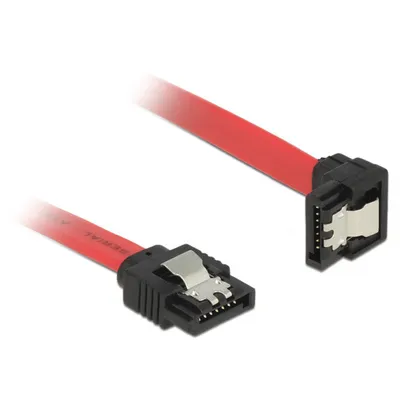 Produktbild von DeLOCK 83976, 0,1 m, SATA 7-pin, SATA 7-pin, Männlich/Männlich, Schwarz, Rot, Gerade