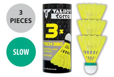 Produktbild von Talbot-Torro Badminton-Ball TECH 350 Korb: yellow, Speed green/slow
