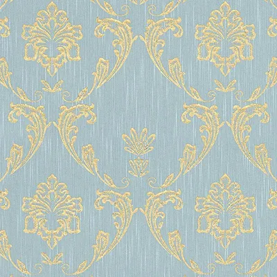 Produktbild von Architects Paper Barocktapete Metallic Silk Tapete mit Ornamenten Textiltapete gold blau grün 10,05 m x 0,53 m
