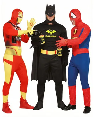 Produktbild von Humoristisches Superhelden-Gruppen-Kostüm für Erwachsene - Einheitsgröße