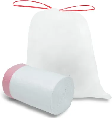 Imagen del producto de Bolsas de basura de 50 litros, resistentes al desgarro y con cordón, para uso en la cocina y el jardín