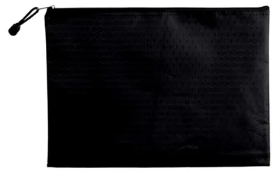 Produktbild von Reißverschluss-Dokumententaschen, A6, wasserdicht, mit Fußball-Muster, 22,9 x 11,4 cm, Schwarz, 6 Stück