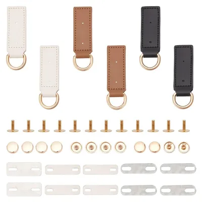 Image de Fermetures métalliques pour sacs et sangles - 6 ensembles avec vis, pour sacs et sangles - 3 couleurs, fermetures en forme de D amovibles