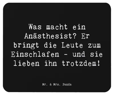 Produktbild von Mr. & Mrs. Panda Mauspad Spruch Anästhesist Schlafprofi - Schwarz - Geschenk, Beruf, Berufsprodukte, Mousepad, computer, Geschenke für Berufstätige, laptop, pc, Berufe