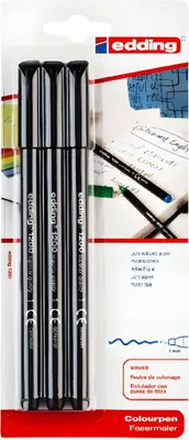 Image de edding 1200 Feutre de coloriage noir (blister de 3)