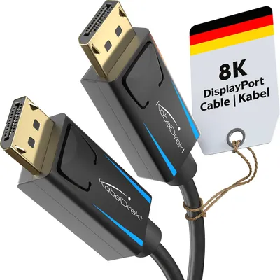 Productafbeelding van KabelDirekt – DisplayPort-kabel voor 8K en 4K beeldschermen – 5 meter – versie 1.4, 240Hz – geschikt voor monitoren