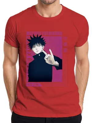 Produktbild von Jujutsu Kaisen Megumi Fushiguro Anime Ästhetik Fan Geschenk Herren T-Shirt, Rot, L