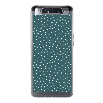 Produktbild von MuchoWow® Handyhülle Schutzhülle Hülle für Samsung Galaxy A80 Polka dots - Weiß - Grün Silikon Softcase Handy Hülle - Schutzdeckel