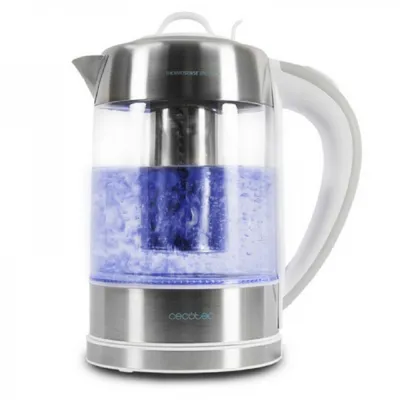 Produktbild von Cecotec ThermoSense 370, 1,7 l, 2200 W, Grau, Edelstahl, Transparent, Weiß, Glas, Edelstahl, Wasserstandsanzeige, Filterung