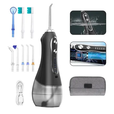 Produktbild von Munddusche Kabellos 300ml Wasser Flosser 5 Modi Zahnzwischenraumreiniger 6 Düsen