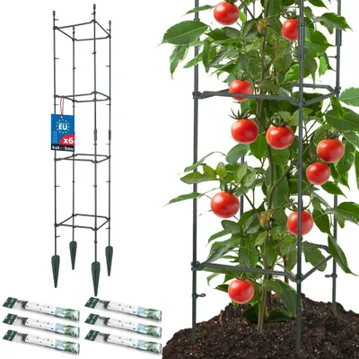 Image de KOTARBAU® Lot de 6 tuteurs modulaires 21 x 21 x 120 cm - Tuteur carré en plastique pour plantes grimpantes et légumes - Brise-vue pour le jardin