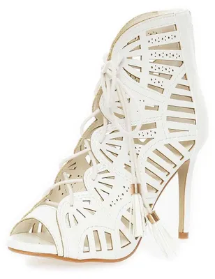 Produktbild von Damen Schnür Pumps Stilett; Weiß/37
