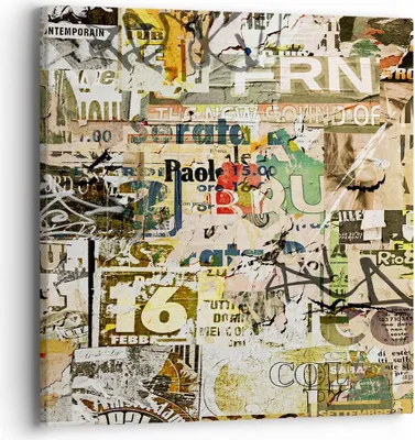 Produktbild von Bild auf Leinwand - Leinwandbild - Graffiti modern - 40x40cm - Wand Bild - Wanddeko - Wandbilder - Leinwanddruck - Bilder - Kunstdruck - Wanddekoration - Leinwand bilder - Wandkunst - AC40x40-3520
