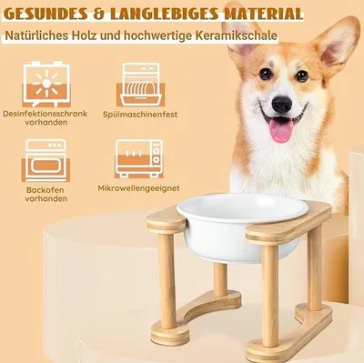 Produktbild von Famanu Futterstation für kleine Hunde und Katzen - komfortables Fressen