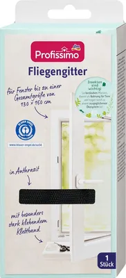 Fliegengitter anthrazit mit Volant, 1 Stück