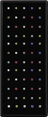 Produktbild von 60 Stück Nasenringe, Piercing, attraktiver Strassstein, angenehm zu tragen, glänzender Körperschmuck, hypoallergen, Edelstahl, Nasenstecker, Ringe, Schmuckzubehör-Mehrfarbig