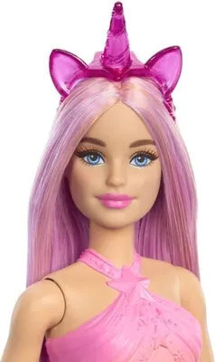 Immagine prodotto di Bambola Barbie Unicorno HRR13 con capelli elaborati, abito con effetto sfumato, diadema e coda di cavallo, adatta ai bambini dai 3 anni in su