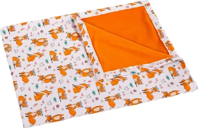 Produktbild von Bára Baby-Kuscheldecke aus Baumwolle und Polyester Orange Wendbar 75x100 cm