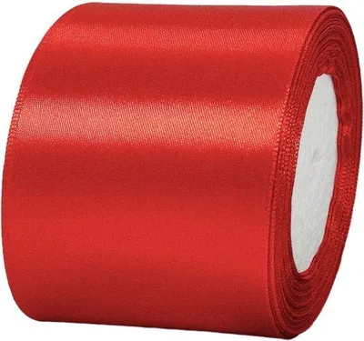 Imagen del producto de Cintas de seda rojas, de 75 mm de ancho, para decoración