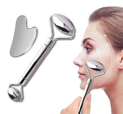 Produktbild von inSPORTline Comesta Set Edelstahl Gesichtsroller Gua Sha Massage Set