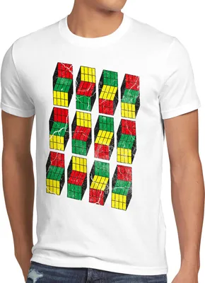Produktbild von style3 Sheldon Cubes Herren T-Shirt, Größe:4XL, Farbe:Weiß