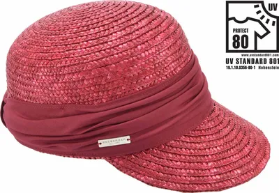 Seeberger elegante Strohborten Cap mit UV Schutz 80 in lila