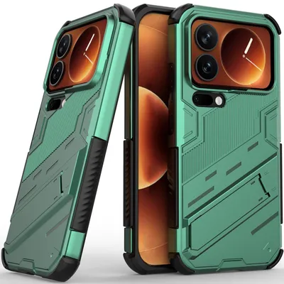 Produktbild von Armor Hülle für Xiaomi 17 Pro Hybrid PC TPU Bumper Stoßfestes Schutzhülle mit Standfunktion Grün