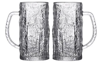 Immagine prodotto di Bicchieri da birra, capacità 485 ml, set da 2, trasparenti, motivo "Glacier"