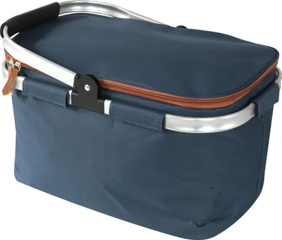 Produktbild von Picknik-Korb, Kühl Einkaufskorb Thermo Korb 23 Ltr., 29x46x26cm, Reißverschluss, Dunkelblau