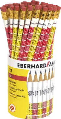 Immagine prodotto di EBERHARD FABER 511872 Matita EBERHARD FABER 1 x 1, con gomma, B, confezione da 72 pz
