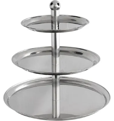 Produktbild von Etagere 3-stufig Edelstahl – Elegante Kuchen- & Servieretagere für Buffet & Deko