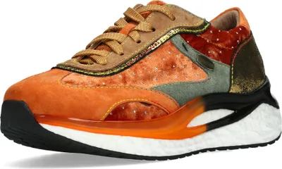 Produktbild von Laura Vita Damen Sneaker Nicki im Retro Look mit Plateau und Strass Radio 08, Größe:38 EU, Farbe:Orange