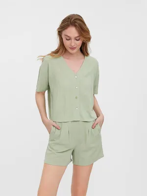 Produktbild von Vero Moda Jesmilo 2/4 Kurzarmhemd Beige M Frau Beige M