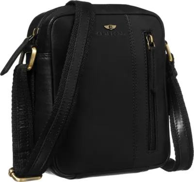 Obrázek produktu pro Peterson pánská crossbody taška z přírodní kůže černá 19x16 cm