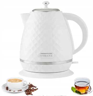 Produktbild von SEVICO Wasserkocher 1,7 L 2200 W Edelstahl Teekocher Weiß B036