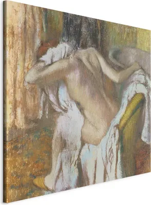 Produktbild von Vliesstoff Leinwandbild - Woman drying herself (Edgar Degas) 60x60 cm Reproduktionen l-E-10934-b-a