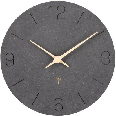 Obrázek produktu pro Rádiem řízené nástěnné hodiny z MDF, velké nástěnné hodiny, tiché, 30 cm, křemenné, napájené bateriemi, dobře čitelné, vhodné do ložnice, obývacího pokoje, kanceláře, školy (černé)