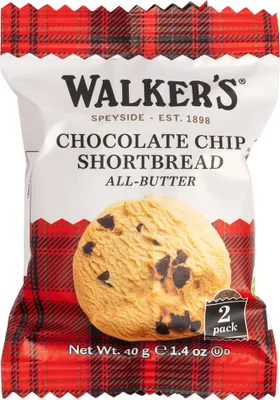 Produktbild von Walkers Chocolate Chip Shortbread ein schottisches Buttergebäck 40g