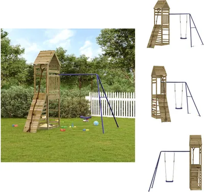 Image de vidaXL Tour de jeux Bois de pin imprégné - Balançoires & Tours de jeux