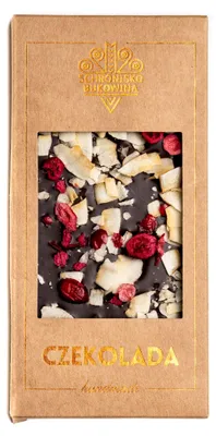 Image de Chocolat noir, canneberges et noix de coco, 100 g