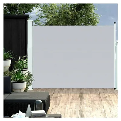 Produktbild von Seitenmarkise für Sichtschutz, Windschutz und Sonnenschutz, Grau, 140 x 500 cm