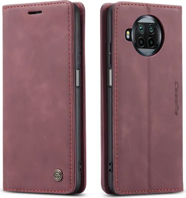 Produktbild von Xiaomi Mi 10T Lite Hülle, LaimTop Retro Kunstledertasche mit Standfunktion Schutzhülle für Xiaomi Mi 10T Lite Rot