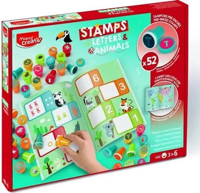 Produktbild von Maped Creativ Motivstempel-Set "BUCHSTABEN & TIERE" Karton