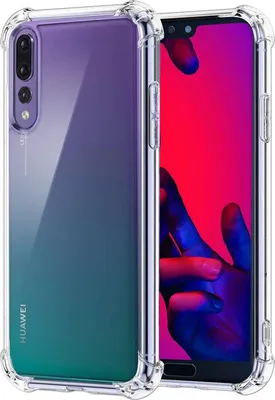 A clear product shot of a phone case with a gradient color effect, showing the back and side of the case. The phone screen is visible through the transparent part of the case.