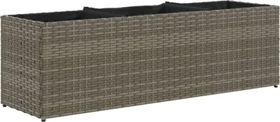 Zdjęcie produktu dla vidaXL Podwyższone łóżko z 3 przegrodami Szare 105x30x32 cm Poli rattan