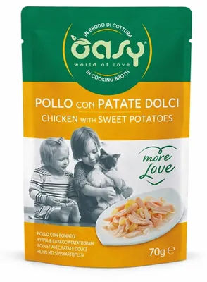 Produktbild von OASY More Love Chicken with sweet potatoes - nassfutter für Katzen - 70g