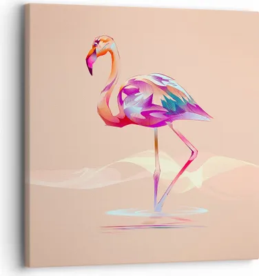 Produktbild von Bild auf Leinwand - Leinwandbild - Flamingo Vogel Wasser - 30x30cm - Wand Bild - Wanddeko - Leinwanddruck - Bilder - Kunstdruck - Wanddekoration - Leinwand bilder - Wandkunst - AC30x30-3839