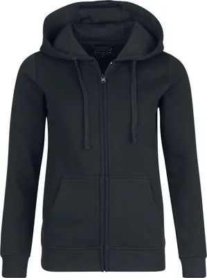 Produktbild von Black Premium by EMP Damen schwarzer Kapuzenpullover in hochwertiger Stoffqualität mit Kängurutasche M